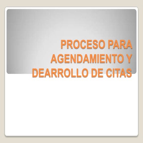 Proceso para agendamiento y dearrollo de citas