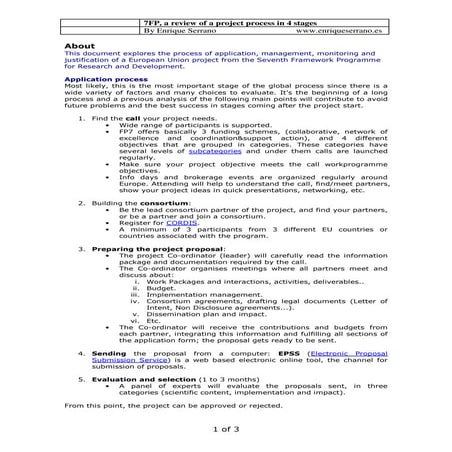 Quick view of a 7th Framework Program Project