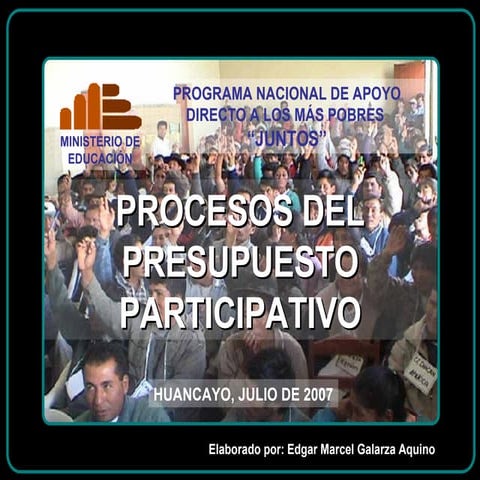 Procesos del Presupuesto Participativo | PPT