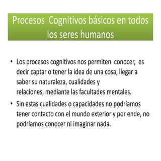 Procesos cognitivos  básicos en tod...