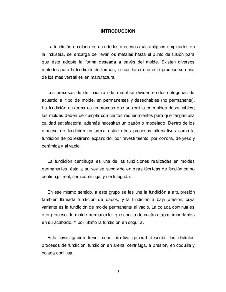 Procesos de fundición