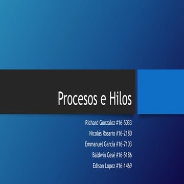 Procesos e Hilos en los Sistemas Operativos