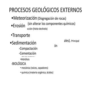 Procesos geológicos externos