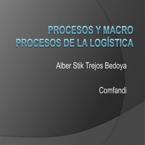 Procesos y macroprocesos de la logistica alber