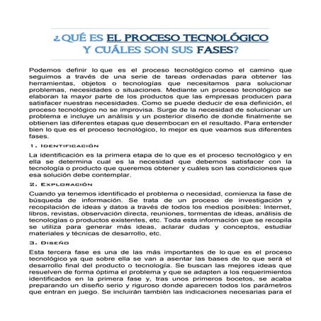 Proceso tecnológico