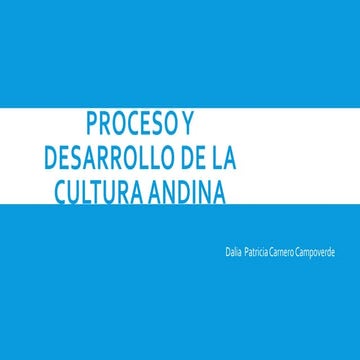 Proceso y desarrollo de la cultura andina Paty.