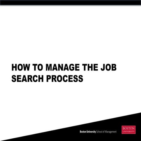 How to Manage the Job Search Process