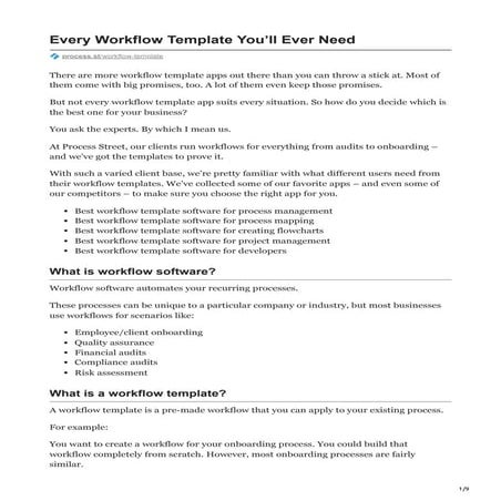 Every Workflow Template Youll Ever Need