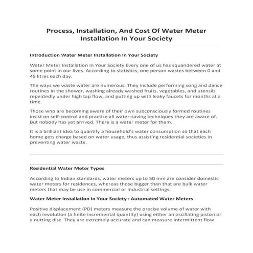 Water meters and its uses by Mohd Kashif | PPTX