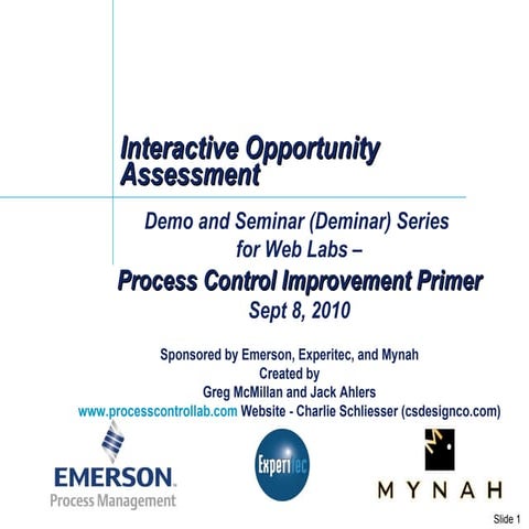 Process Control Improvement Primer - Greg McMillan Deminar