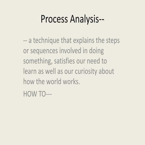 Process analysis essay