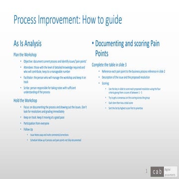 Business process improvement