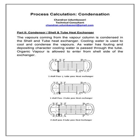 Process calculation  condensation