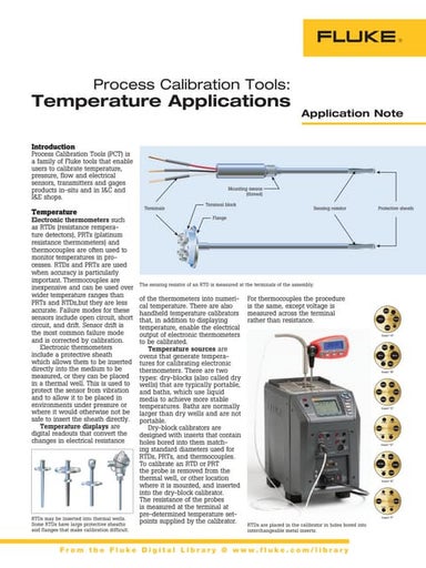 Temperature Applications for Process Calibration Tools - App Note