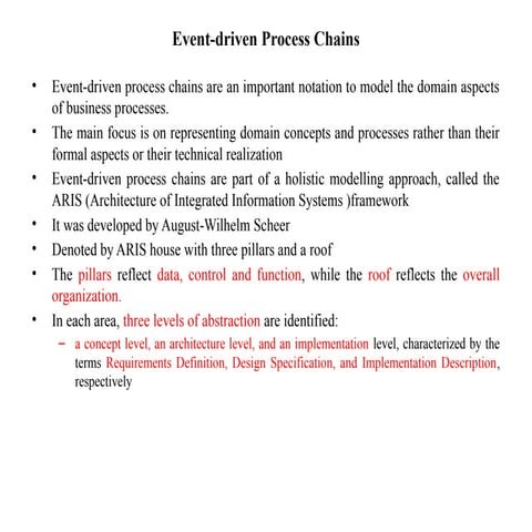 process Chains and work flow nets, Event chains | PPTX