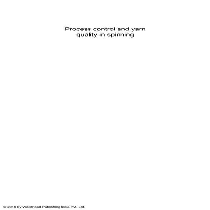 Process control and yarn quality in spinning woodhead publishing-karthik