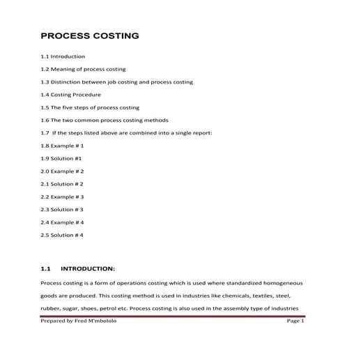 Process costing