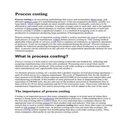 Process costing