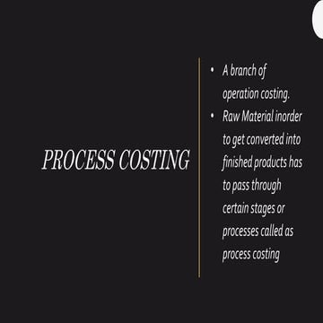 Process costing 