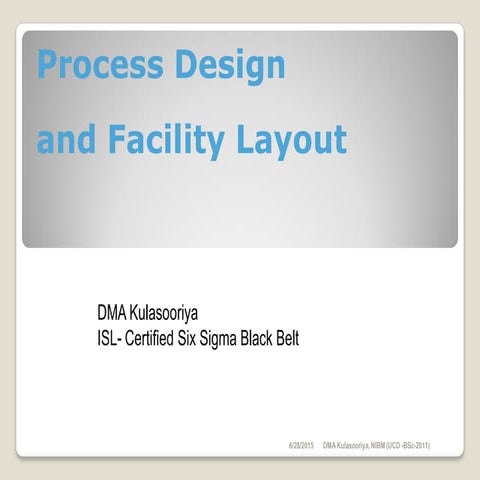 Process dsign  line balancing