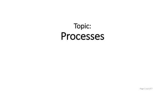 Processes in Operating System