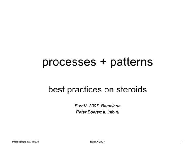Processes + Patterns