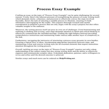 Process Essay Example. Marian University