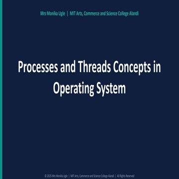 Comprehensive Overview of Processes and Threads in Operating Systems | PDF