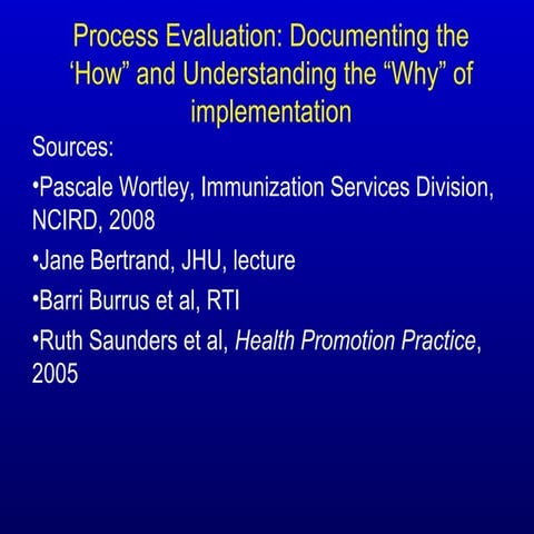 Process Evaluation Handout