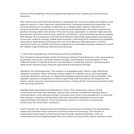 Process Flow Stability China's Engineered Systems for Continuous ...