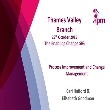 Process Improvement and Change Management, 29th October 2015