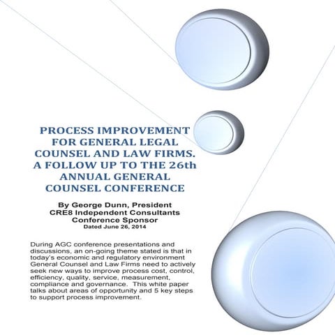 Process improvement for General Counsel and Law Firms