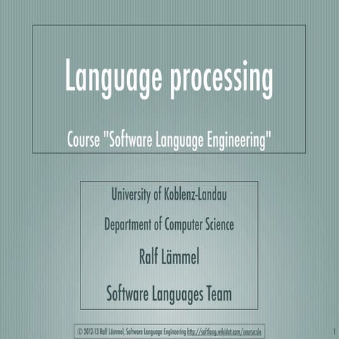 An introduction on language processing | PPT