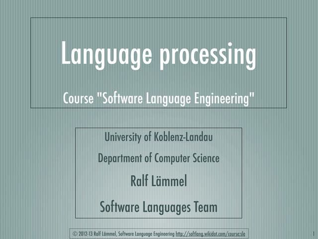 An introduction on language processing