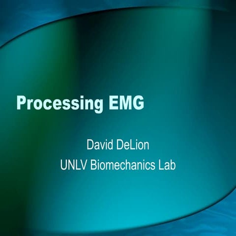 Processing EMG concepts basic in Electro