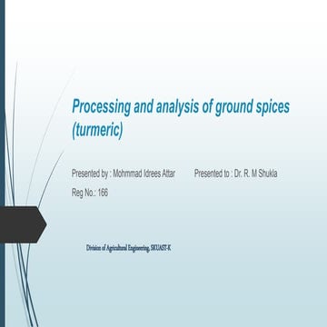 TURMERIC PROCESSING | PPT