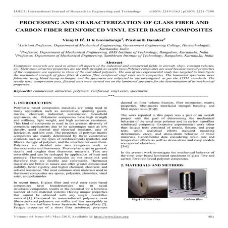 Processing and characterization of glass fiber and carbon fiber ...
