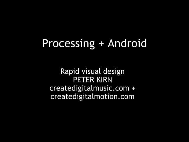 Processing for Android: Getting Started
