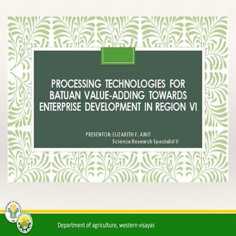Processing Technologies for Batuan Value-adding Towards Enterprise Developmen...