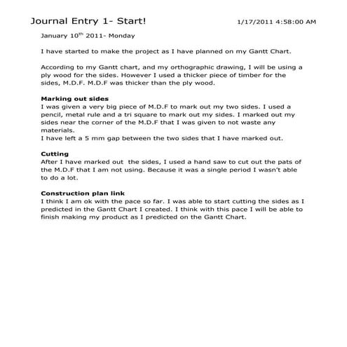 Biomimicry Project -Process Journal