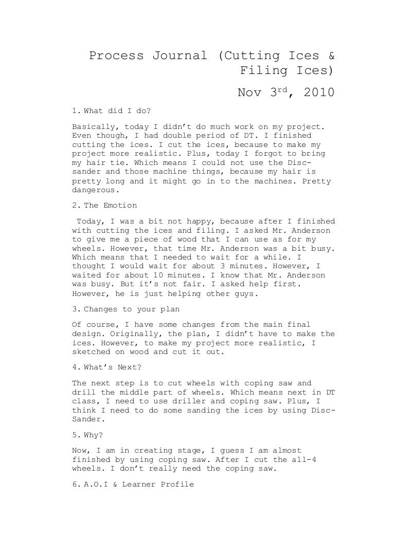 Process journal 110310