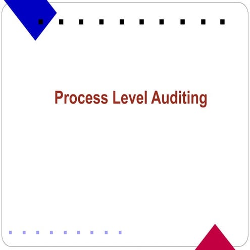 Process Level Auditing   2012