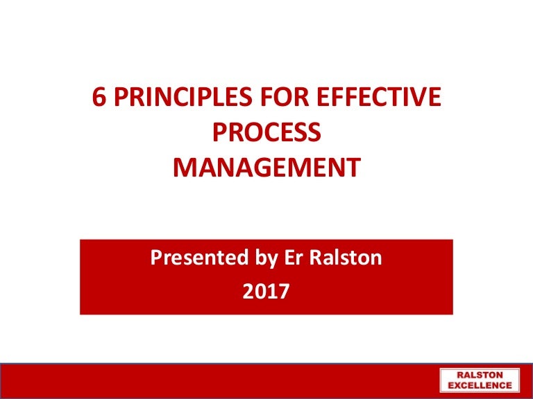 6 Principles for Effective Process Management