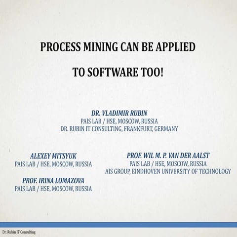 Case study process mining with facility management data | PDF