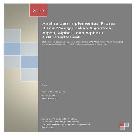 Process mining with alpha++ algorithm | PDF