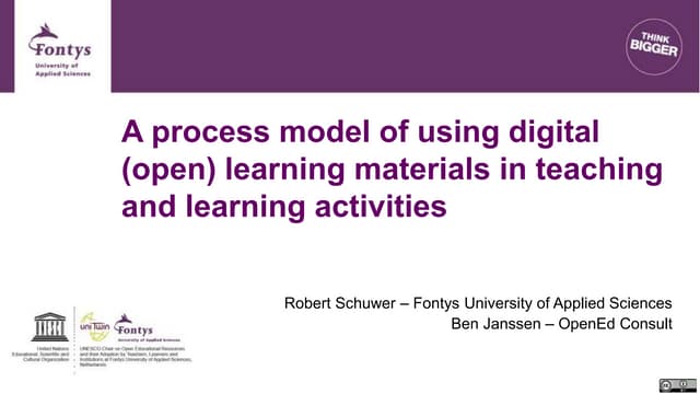 A process model of using digital (open) learning materials in teaching and learning activities