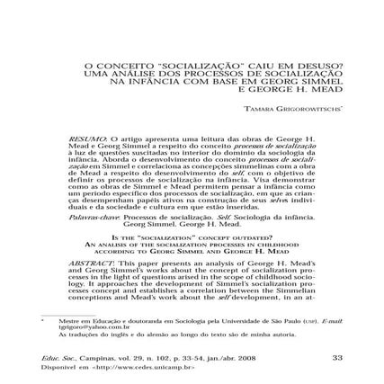 Processo de socialização george simmel   geigorowitschs