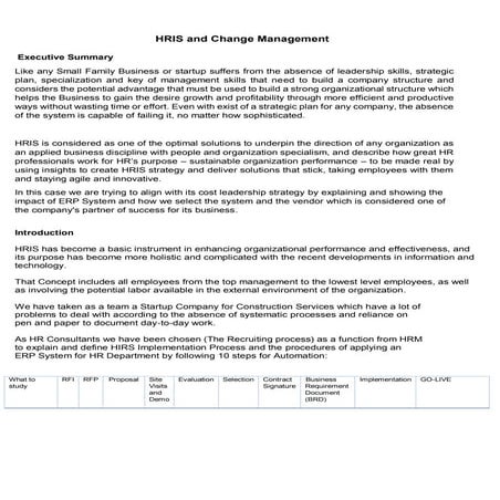 Process of an erp system