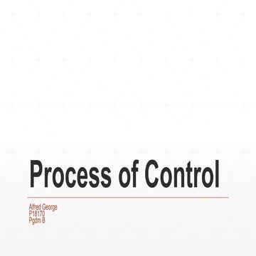 Process of control- Controlling function of management