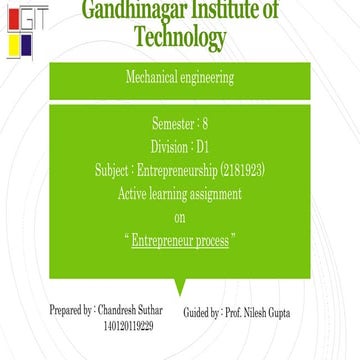 Process of entrepreneureship